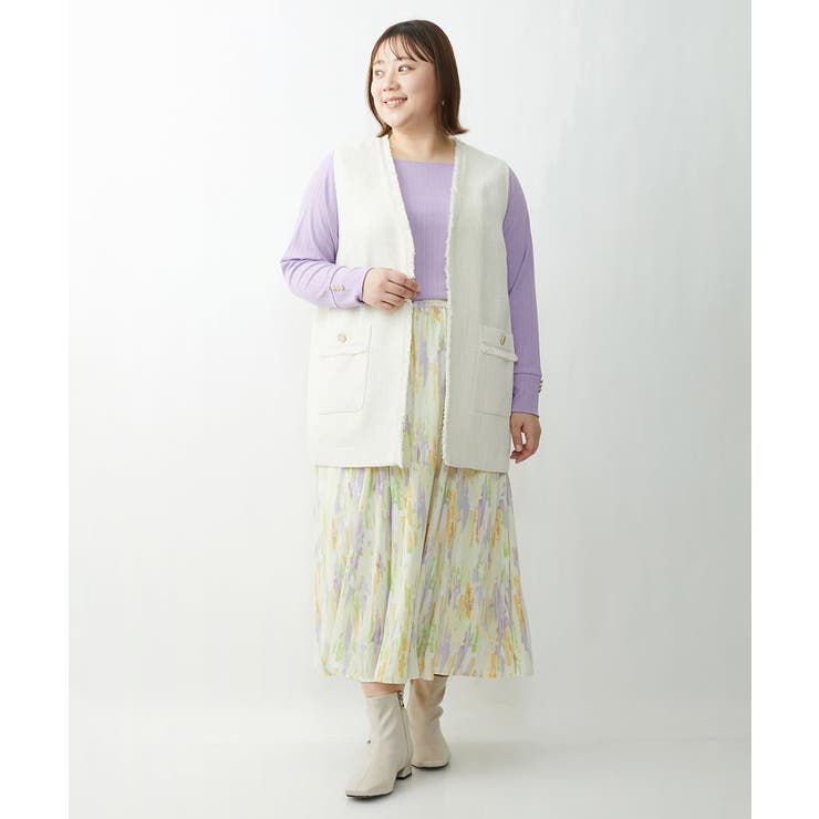 【大きいサイズ】ニュアンスプリントスカート | eur3 | 詳細画像18 