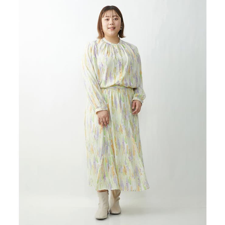 【大きいサイズ】ニュアンスプリントスカート | eur3 | 詳細画像19 