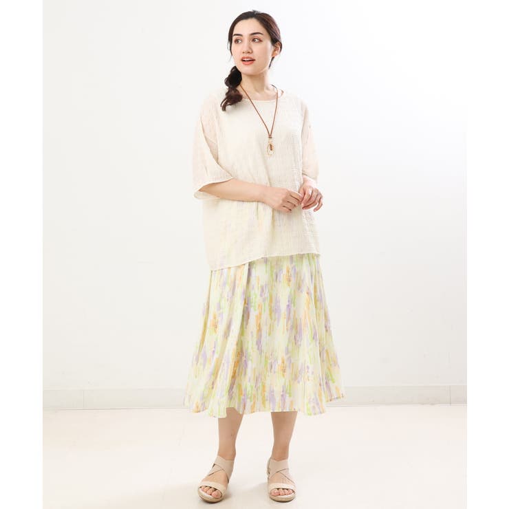 【大きいサイズ】ニュアンスプリントスカート | eur3 | 詳細画像2 