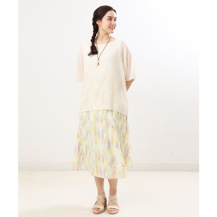 【大きいサイズ】ニュアンスプリントスカート | eur3 | 詳細画像3 