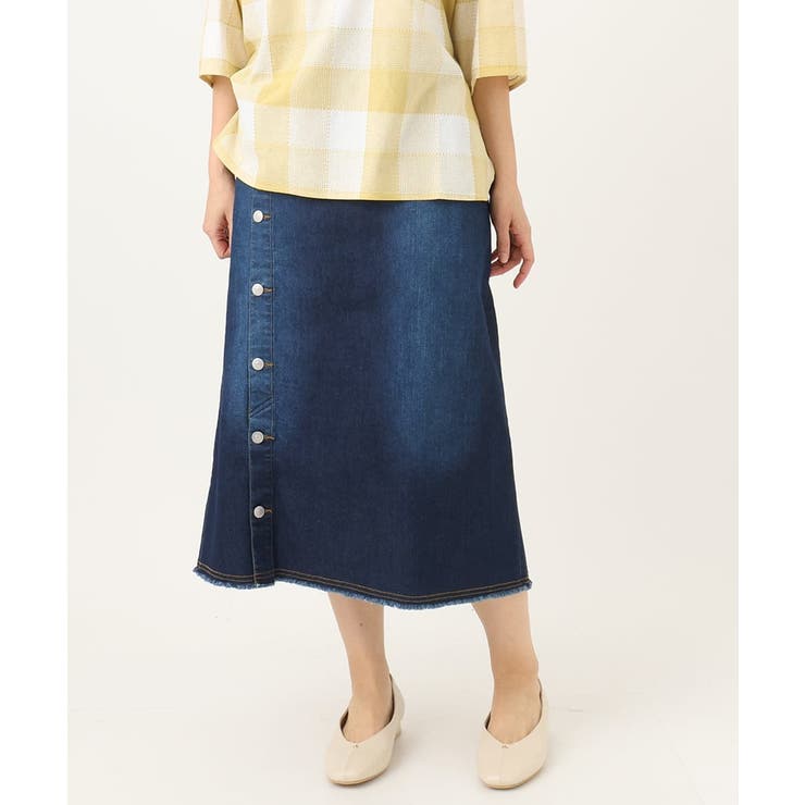 ネイビー(57) | 【大きいサイズ】デニムタイトスカート | eur3