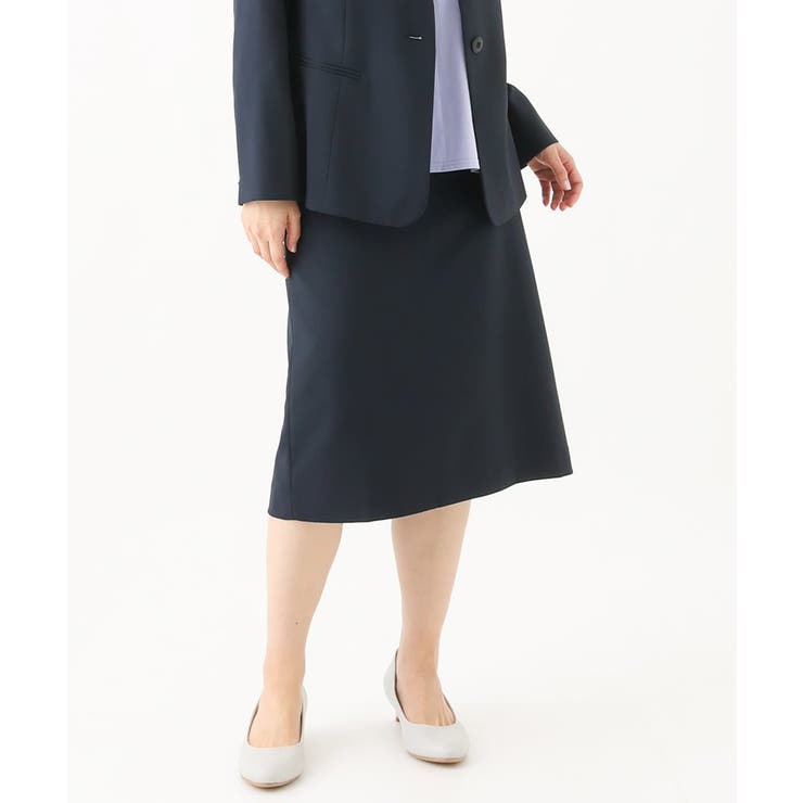 ネイビー(57) | 【大きいサイズ/セットアップ対応】リネンライクタイトスカート | eur3