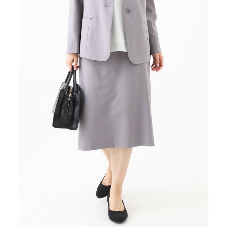 グレー(92) | 【大きいサイズ/セットアップ対応】リネンライクタイトスカート | eur3