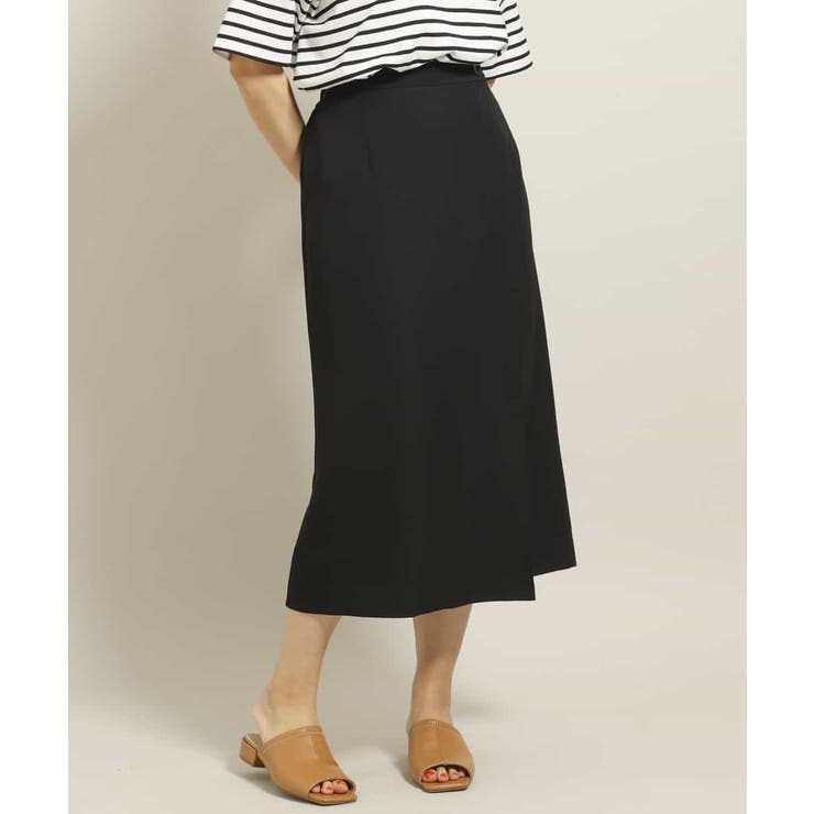 ブラック(94) | 【大きいサイズ/a.v.v×eur3】ラップ風スカート | eur3