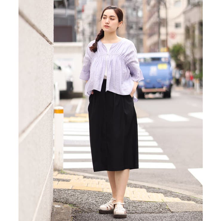 903スカート 大きいサイズ/接触冷感】さらさらストレッチタイトスカート[品番