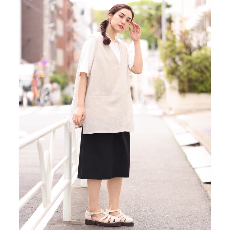 大きいサイズ/接触冷感】さらさらストレッチタイトスカート[品番