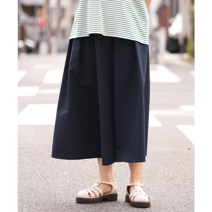 【大きいサイズ/a.v.v×eur3】撥水タックフレアスカート | eur3 | 詳細画像13 