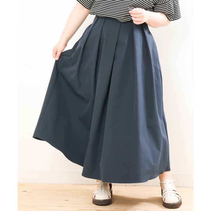 【大きいサイズ/a.v.v×eur3】撥水タックフレアスカート | eur3 | 詳細画像17 