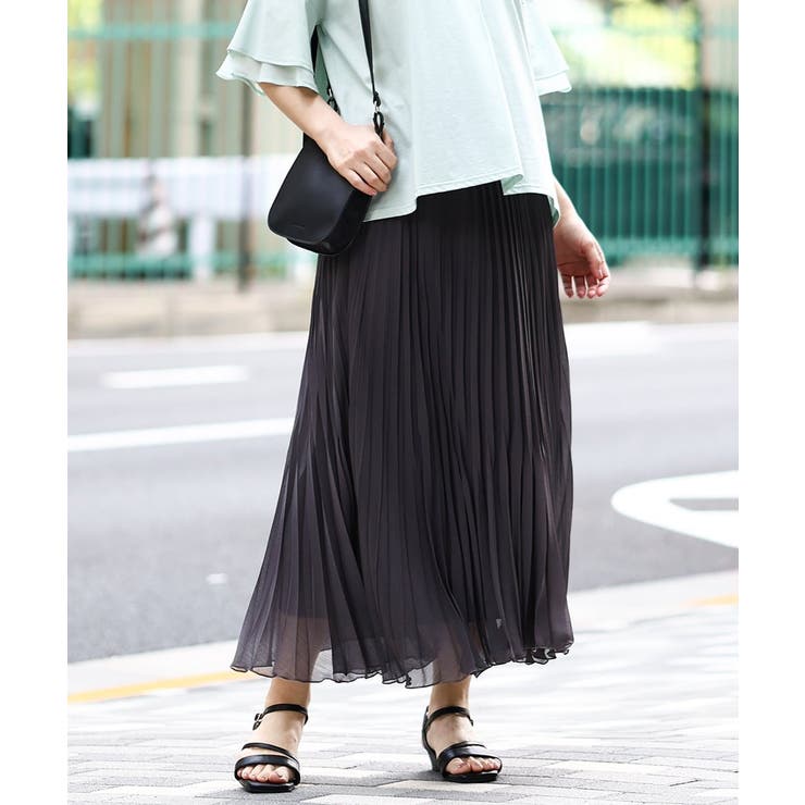ダークグレー(93) | 【大きいサイズ/a.v.v×eur3】ランダムプリーツスカート | eur3