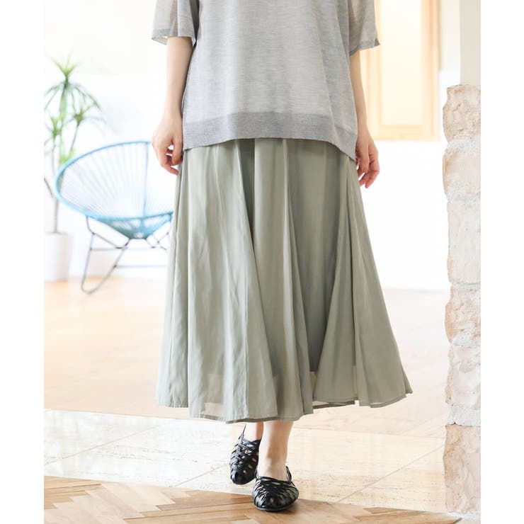 【大きいサイズ/a.v.v×eur3】シア―フレアスカート | eur3 | 詳細画像1 