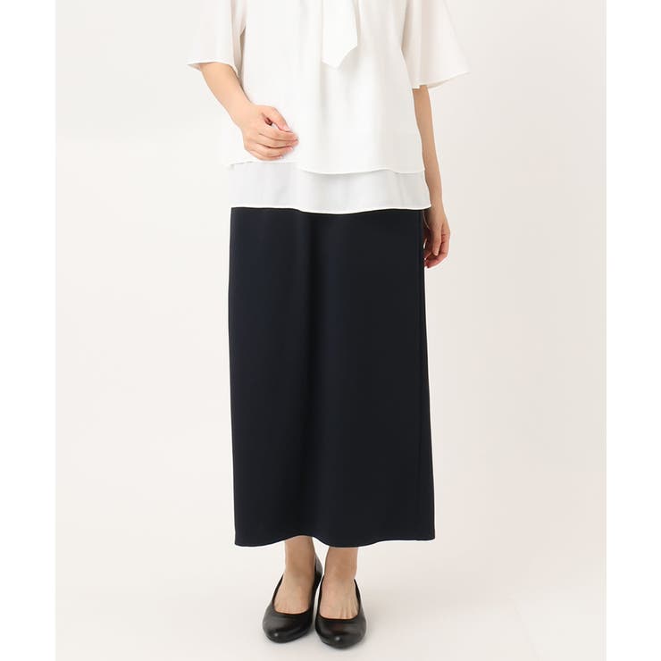 【大きいサイズ】カットジョーゼットナロースカート | eur3 | 詳細画像1 