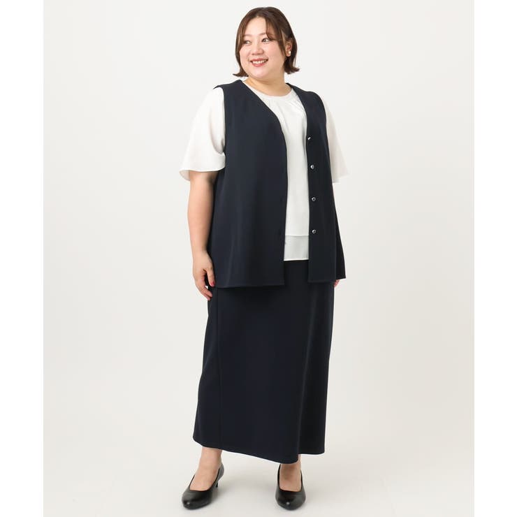 【大きいサイズ】カットジョーゼットナロースカート | eur3 | 詳細画像15 