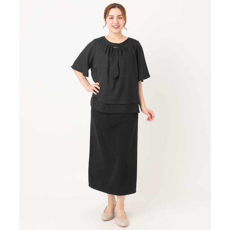 【大きいサイズ】カットジョーゼットナロースカート | eur3 | 詳細画像17 