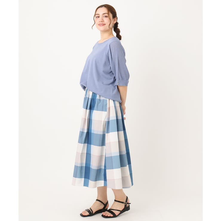 【大きいサイズ/a.v.v×eur3】ビックチェックタフタスカート | eur3 | 詳細画像12 