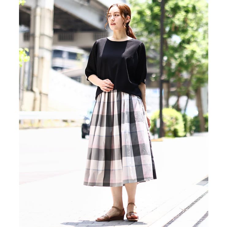 【大きいサイズ/a.v.v×eur3】ビックチェックタフタスカート | eur3 | 詳細画像2 