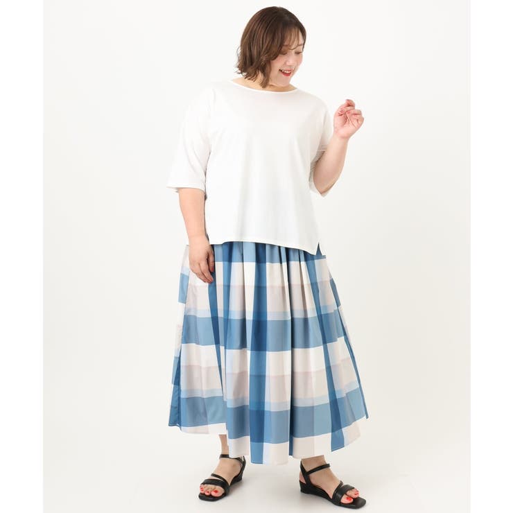 【大きいサイズ/a.v.v×eur3】ビックチェックタフタスカート | eur3 | 詳細画像24 