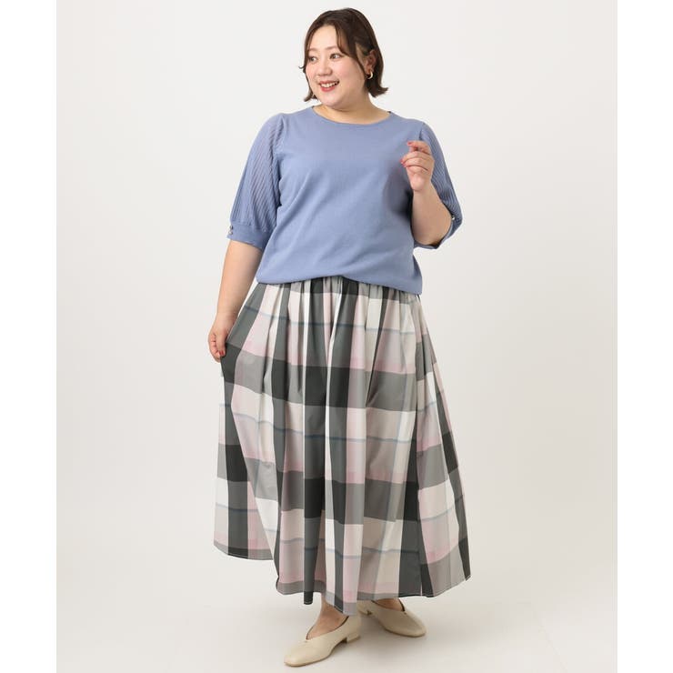 【大きいサイズ/a.v.v×eur3】ビックチェックタフタスカート | eur3 | 詳細画像8 