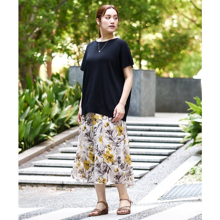 【大きいサイズ】フラワーフレアスカート | eur3 | 詳細画像2 