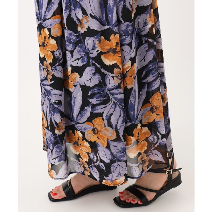 大きいサイズ】フラワーフレアスカート[品番：ITKW0022185]｜eur3