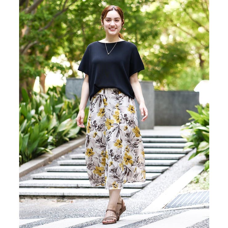 【大きいサイズ】フラワーフレアスカート | eur3 | 詳細画像3 