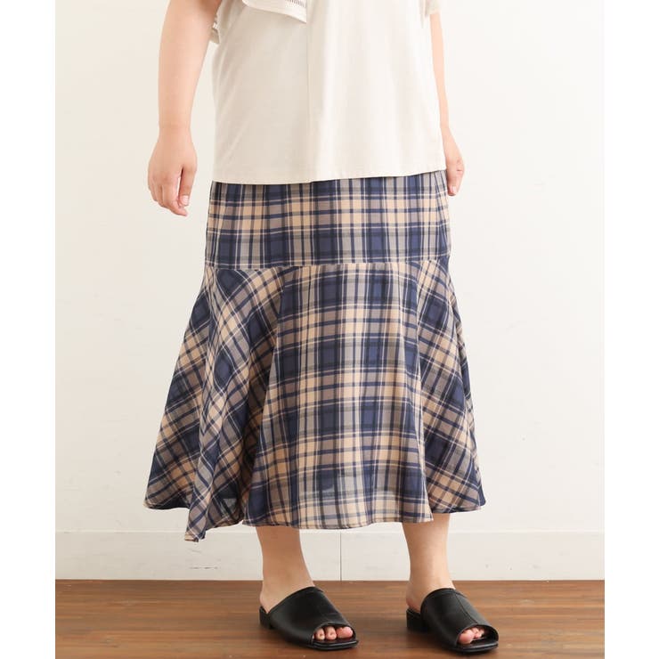 【大きいサイズ/a.v.v×eur3】チェック柄マーメイドスカート | eur3 | 詳細画像8 