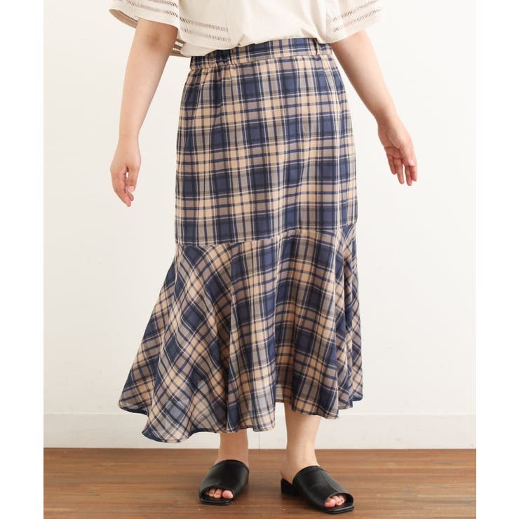 【大きいサイズ/a.v.v×eur3】チェック柄マーメイドスカート | eur3 | 詳細画像9 
