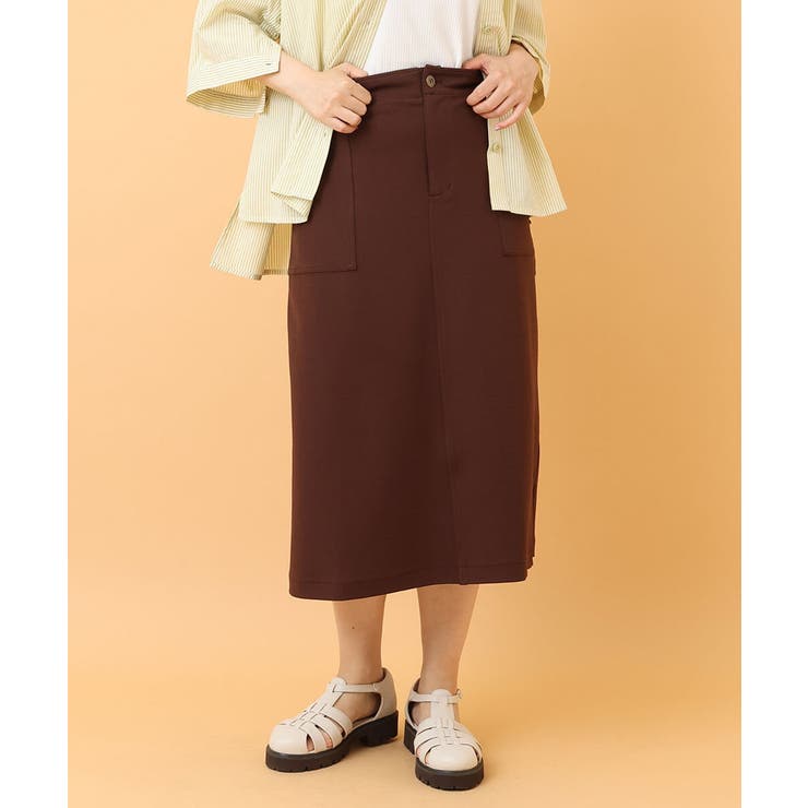 【大きいサイズ】カットジョーゼットタイトスカート | eur3 | 詳細画像1 