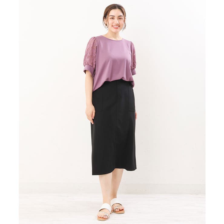 【大きいサイズ】カットジョーゼットタイトスカート | eur3 | 詳細画像21 