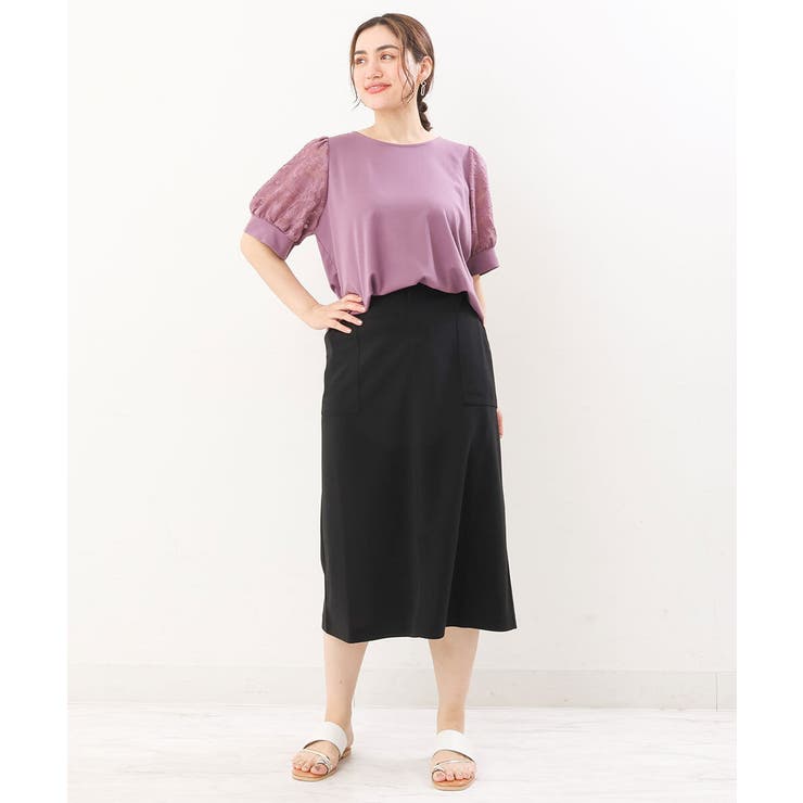 【大きいサイズ】カットジョーゼットタイトスカート | eur3 | 詳細画像22 