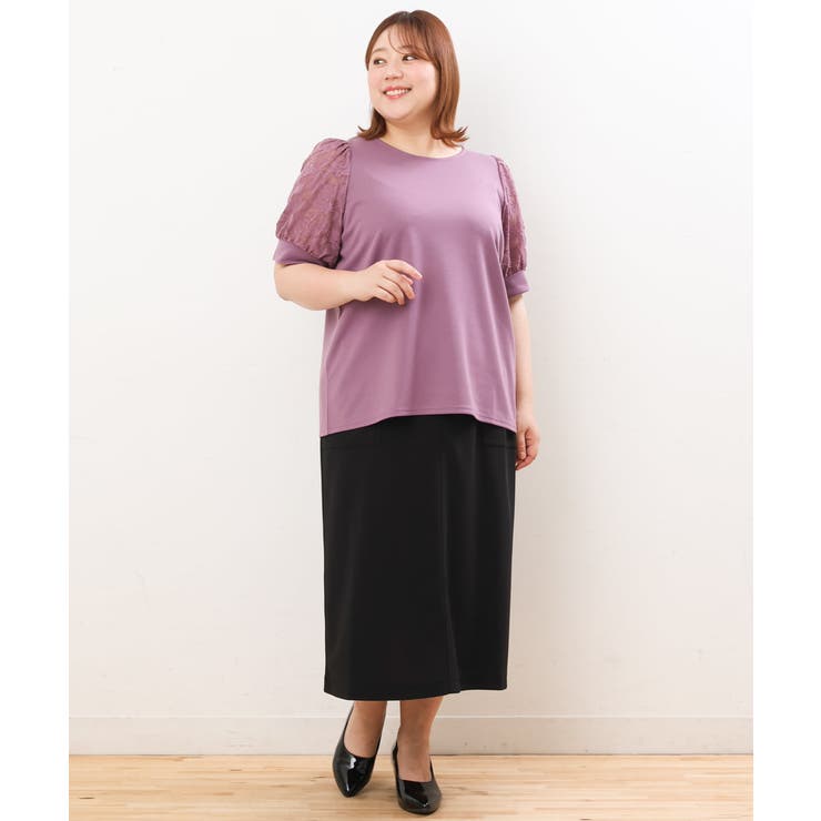 【大きいサイズ】カットジョーゼットタイトスカート | eur3 | 詳細画像28 