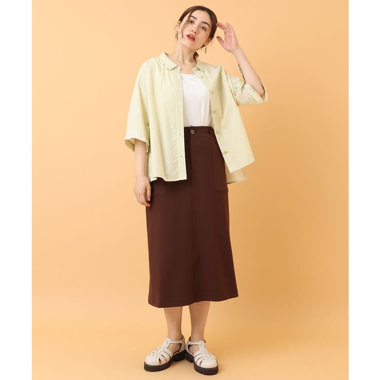 【大きいサイズ】カットジョーゼットタイトスカート | eur3 | 詳細画像3 