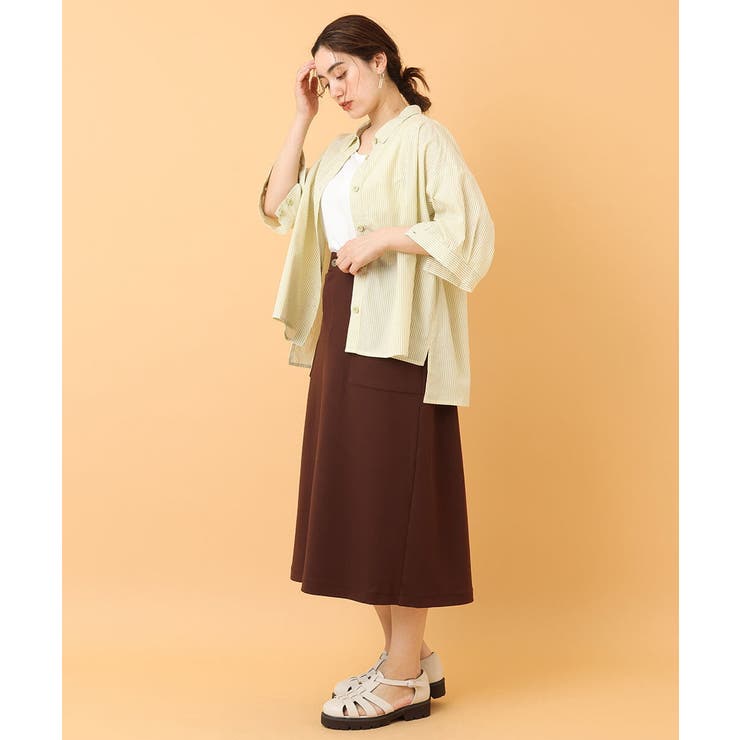 【大きいサイズ】カットジョーゼットタイトスカート | eur3 | 詳細画像4 