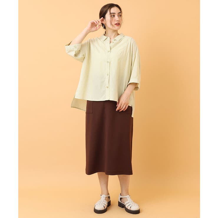 【大きいサイズ】カットジョーゼットタイトスカート | eur3 | 詳細画像5 