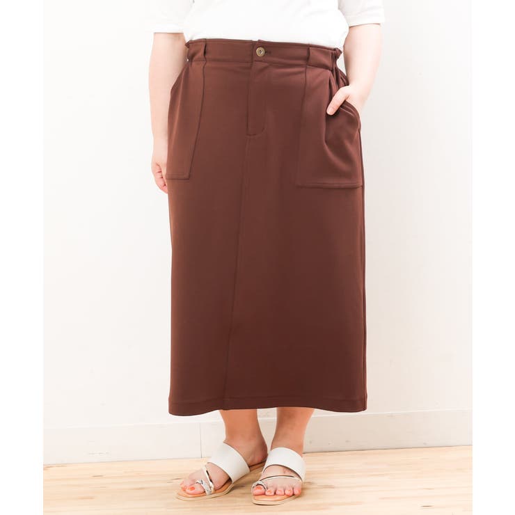 【大きいサイズ】カットジョーゼットタイトスカート | eur3 | 詳細画像8 