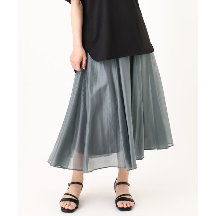 ライトグレー(91) | 【大きいサイズ/a.v.v×eur3】シアーシャイニースカート | eur3