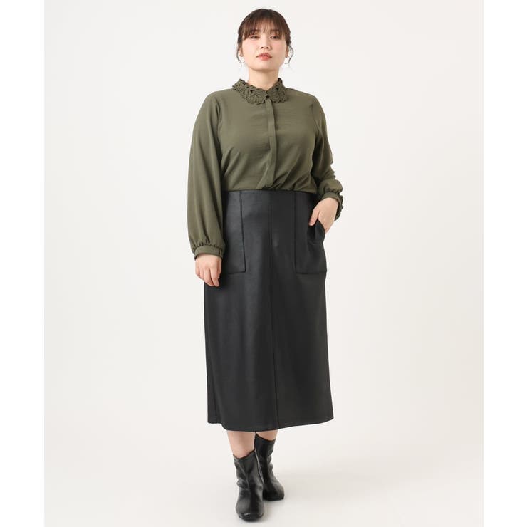 【大きいサイズ】フェイクレザータイトスカート | eur3 | 詳細画像20 