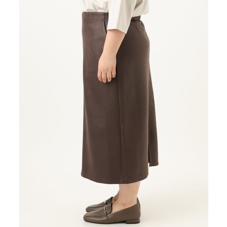 【大きいサイズ】フェイクレザータイトスカート | eur3 | 詳細画像3 