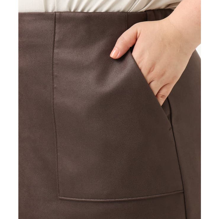 【大きいサイズ】フェイクレザータイトスカート | eur3 | 詳細画像7 