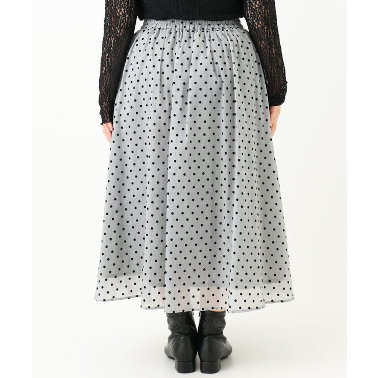 【大きいサイズ】フロッキードットシアースカート | eur3 | 詳細画像10 