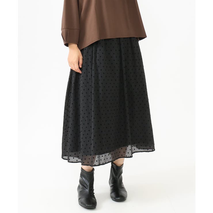 【大きいサイズ】フロッキードットシアースカート | eur3 | 詳細画像17 