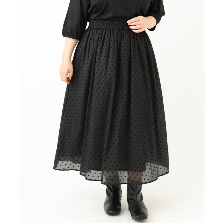 【大きいサイズ】フロッキードットシアースカート | eur3 | 詳細画像23 