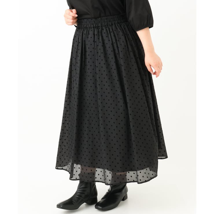 【大きいサイズ】フロッキードットシアースカート | eur3 | 詳細画像24 