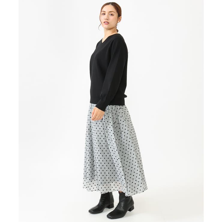 【大きいサイズ】フロッキードットシアースカート | eur3 | 詳細画像4 