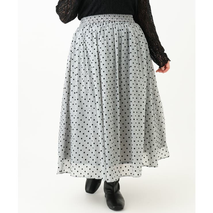 【大きいサイズ】フロッキードットシアースカート | eur3 | 詳細画像8 