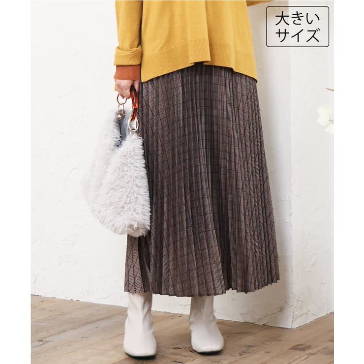 【大きいサイズ】チェックプリーツスカート | eur3 | 詳細画像1 