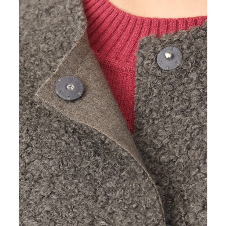 【大きいサイズ】ループブークレリバーシブルコート | eur3 | 詳細画像19 