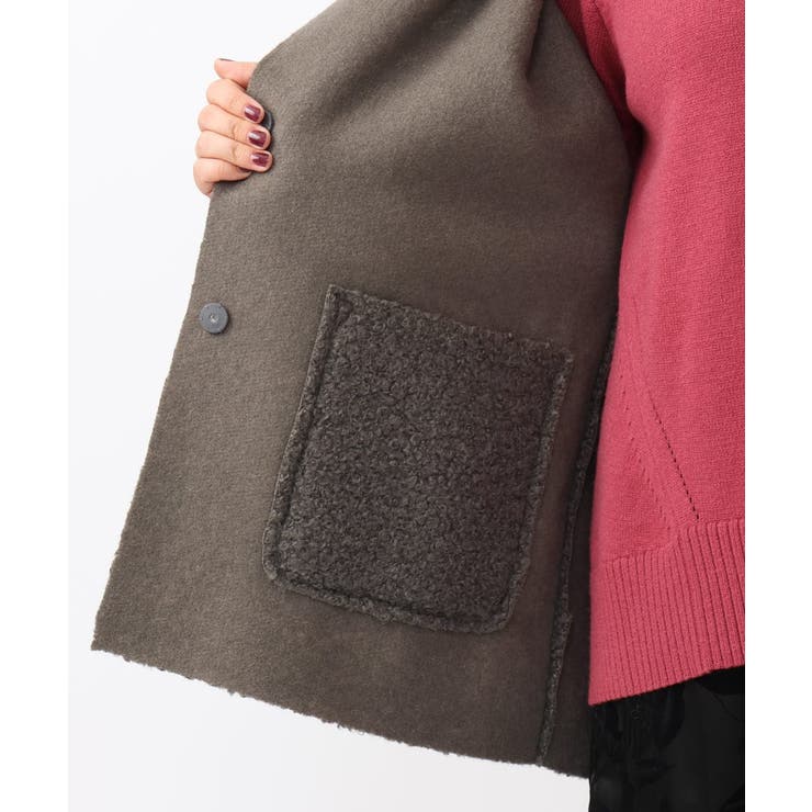 【大きいサイズ】ループブークレリバーシブルコート | eur3 | 詳細画像20 