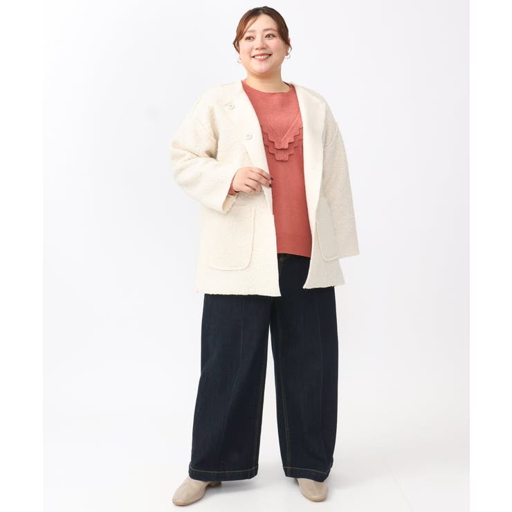 【大きいサイズ】ループブークレリバーシブルコート | eur3 | 詳細画像3 