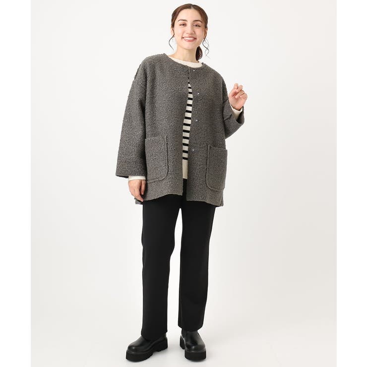 【大きいサイズ】ループブークレリバーシブルコート | eur3 | 詳細画像6 