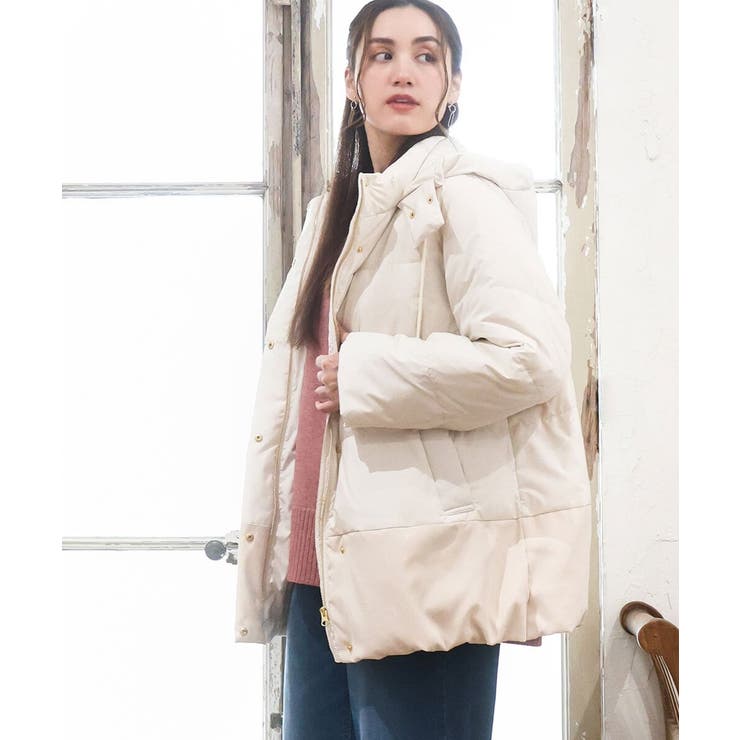 【大きいサイズ】異素材ショートダウンジャケット | eur3 | 詳細画像1 